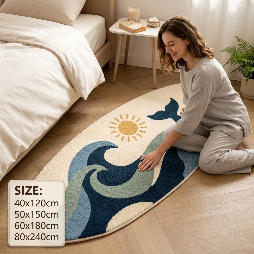 Whale Tail Wave Rug – Ocean-Inspired Area Rug