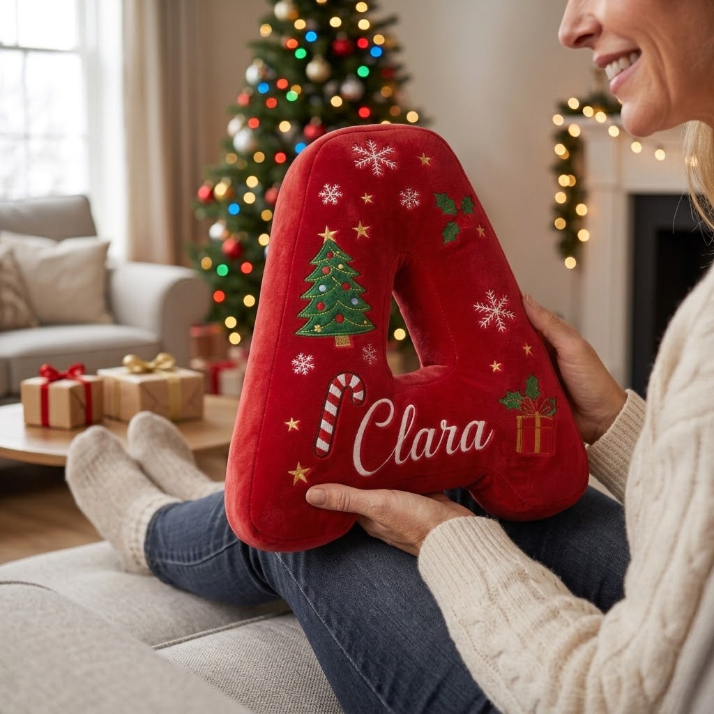 Personalized Christmas Letter A Pillow – Custom Name