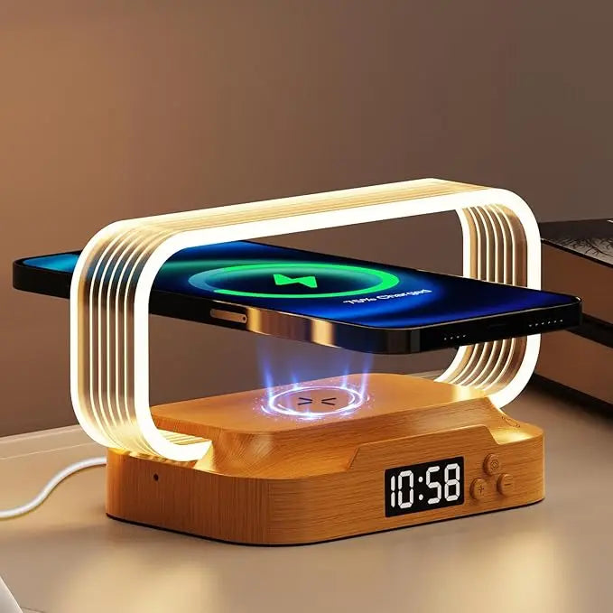Modern Multifunctional Bedside Lamp with Wireless Charging