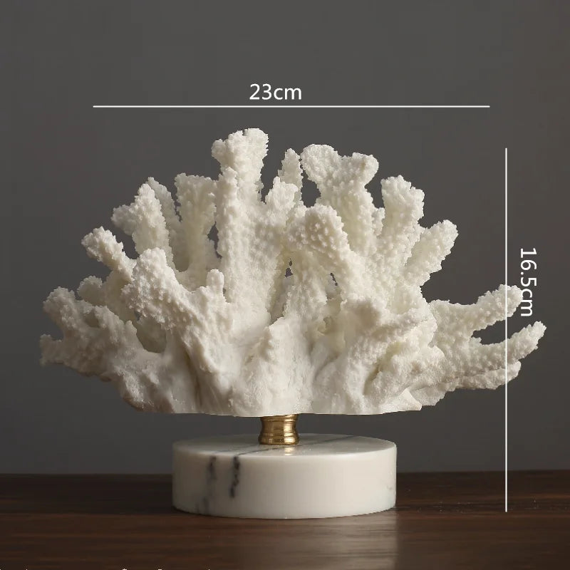 Artificial Coral Sculpture with Marble Base