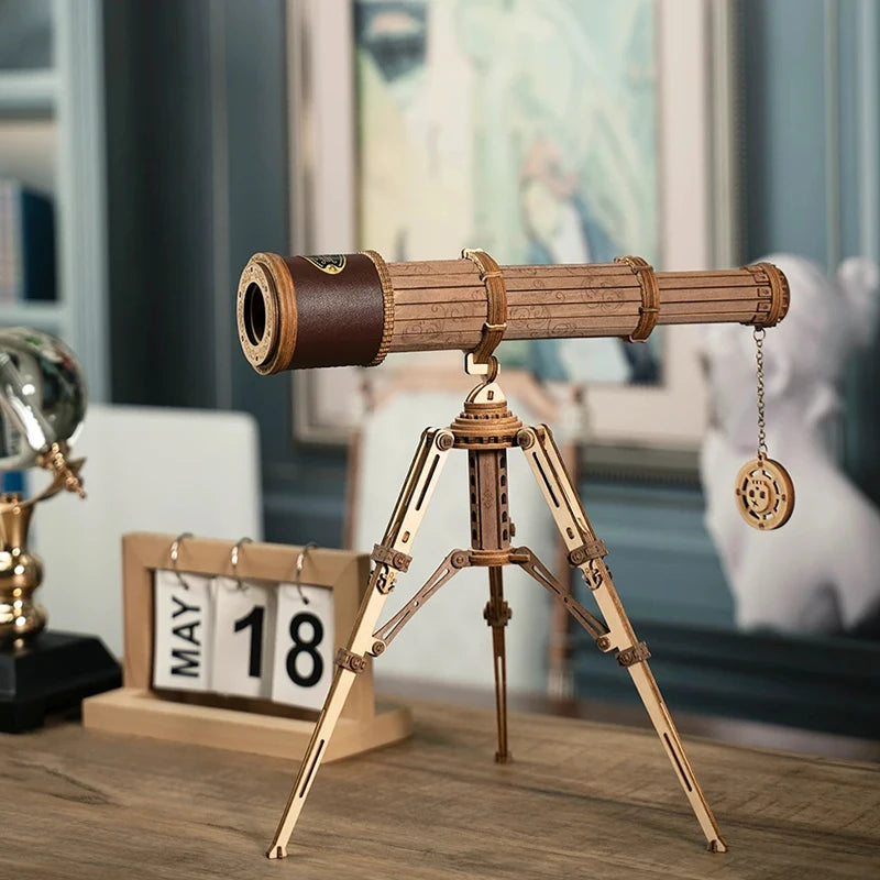 DIY Vintage Wooden Telescope Puzzle