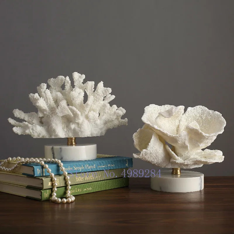 Artificial Coral Sculpture with Marble Base