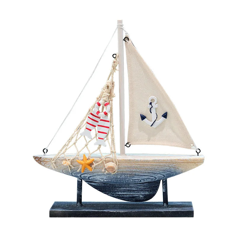 Coastal Wooden Sailboat Decor