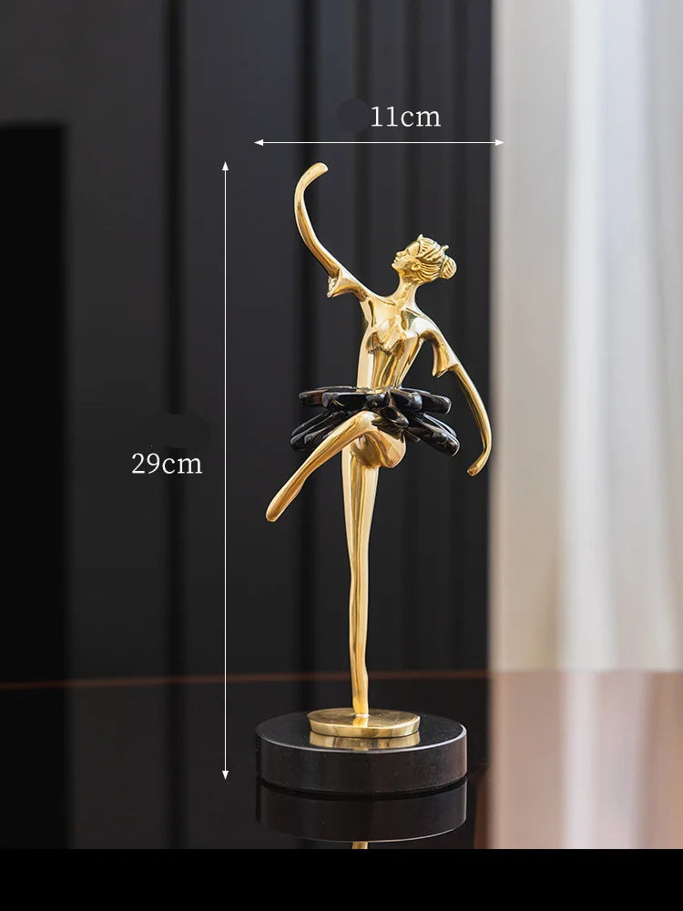Elegant Gold Ballet Dancer Figurine