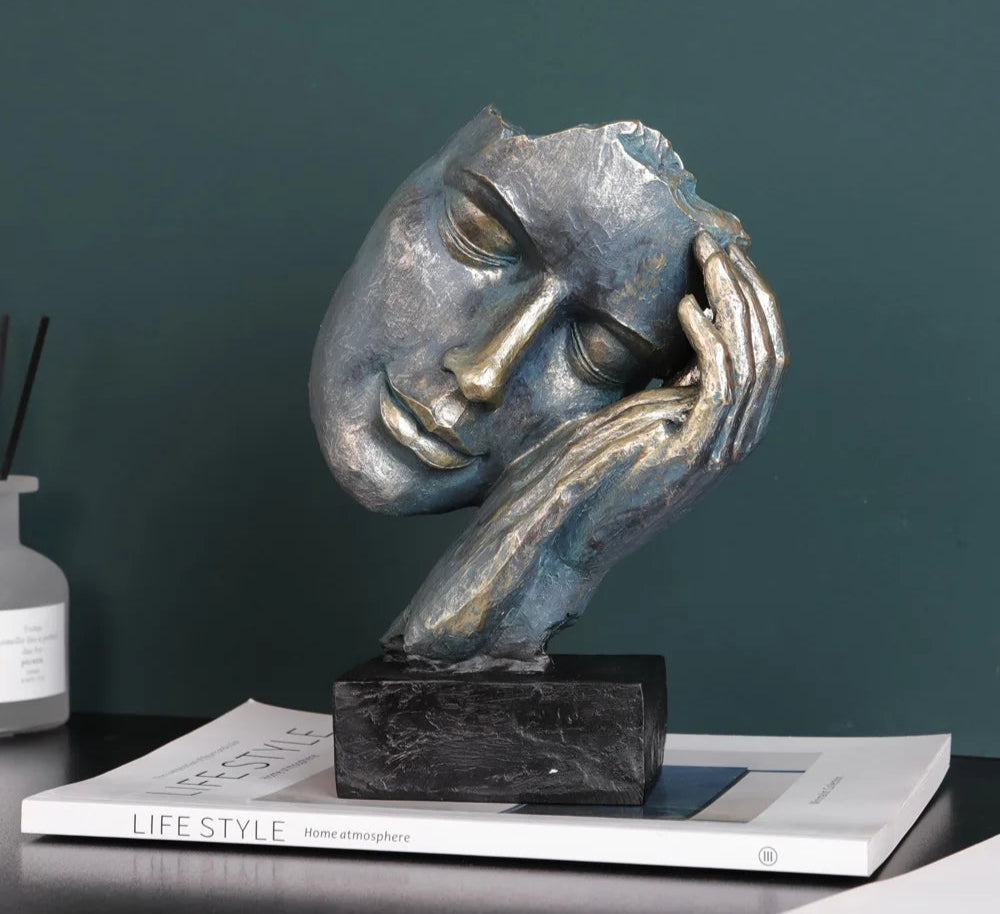 Vintage Resin Face Sculpture