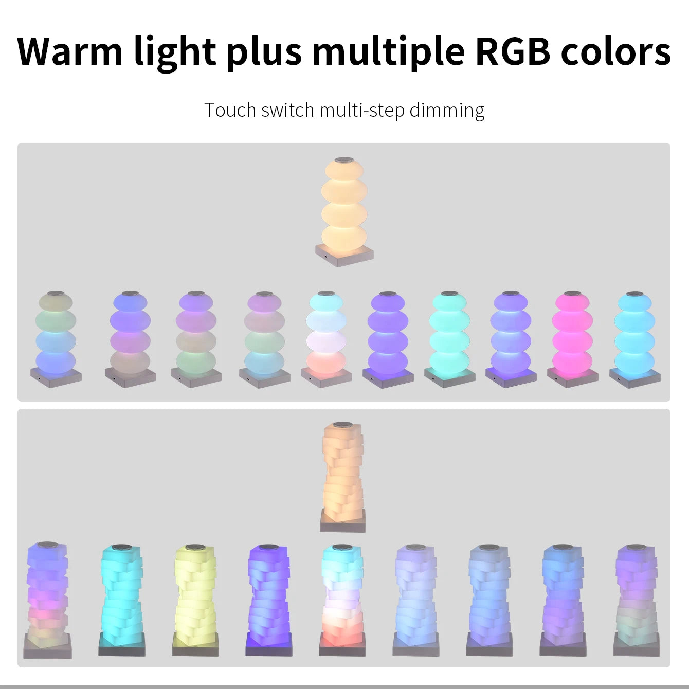 Modern RGB LED Touch Table Lamp