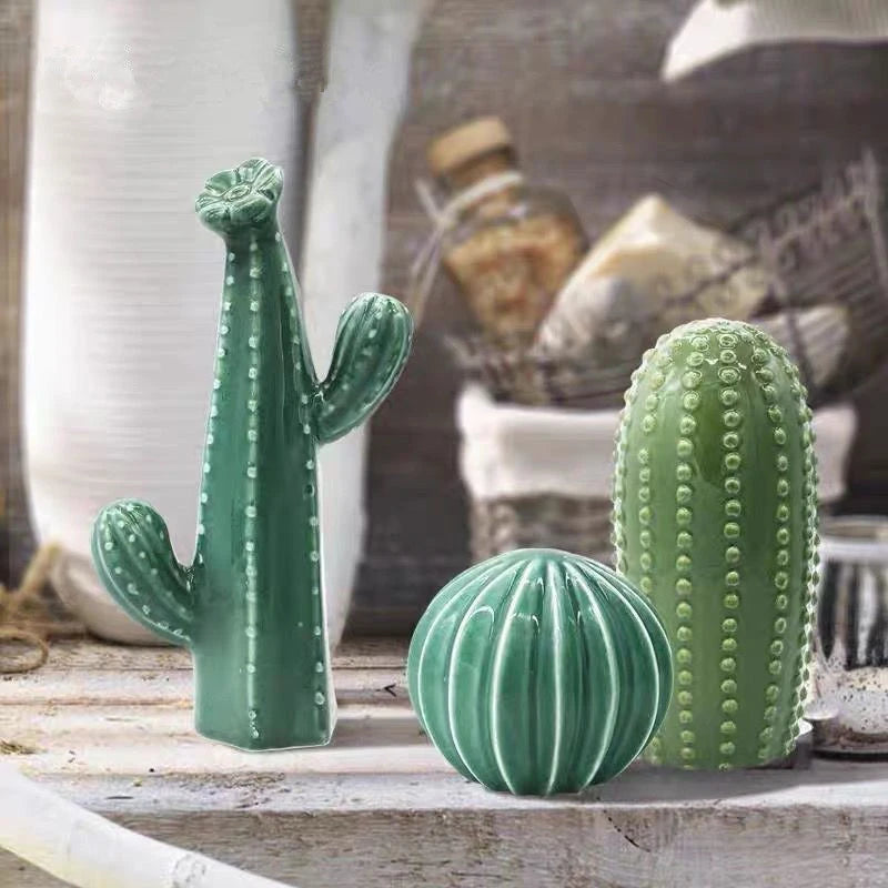 Nordic Ceramic Cactus Ornaments