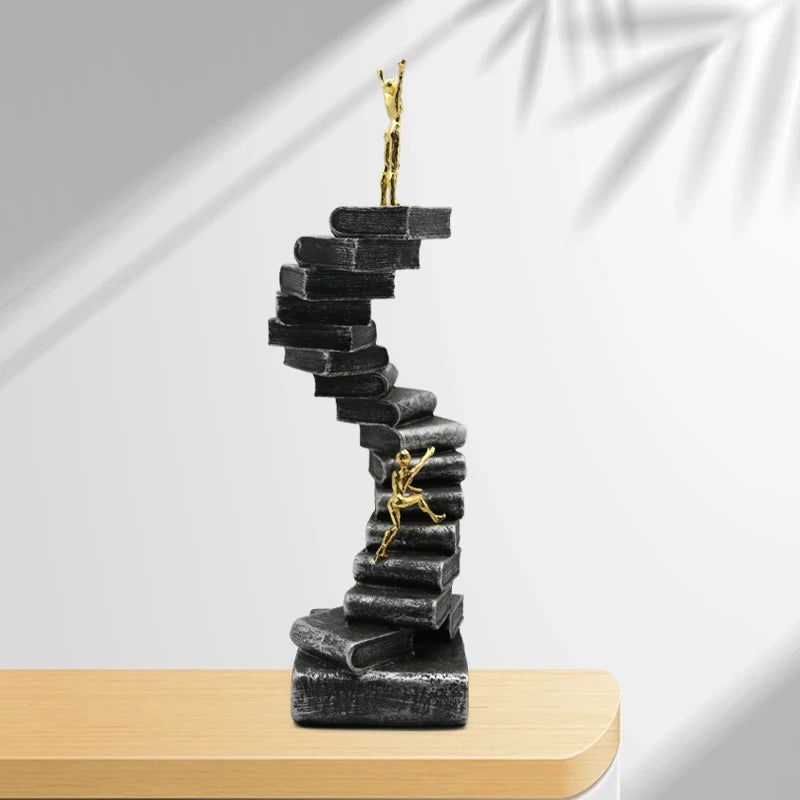 Modern Book Climb Figurine