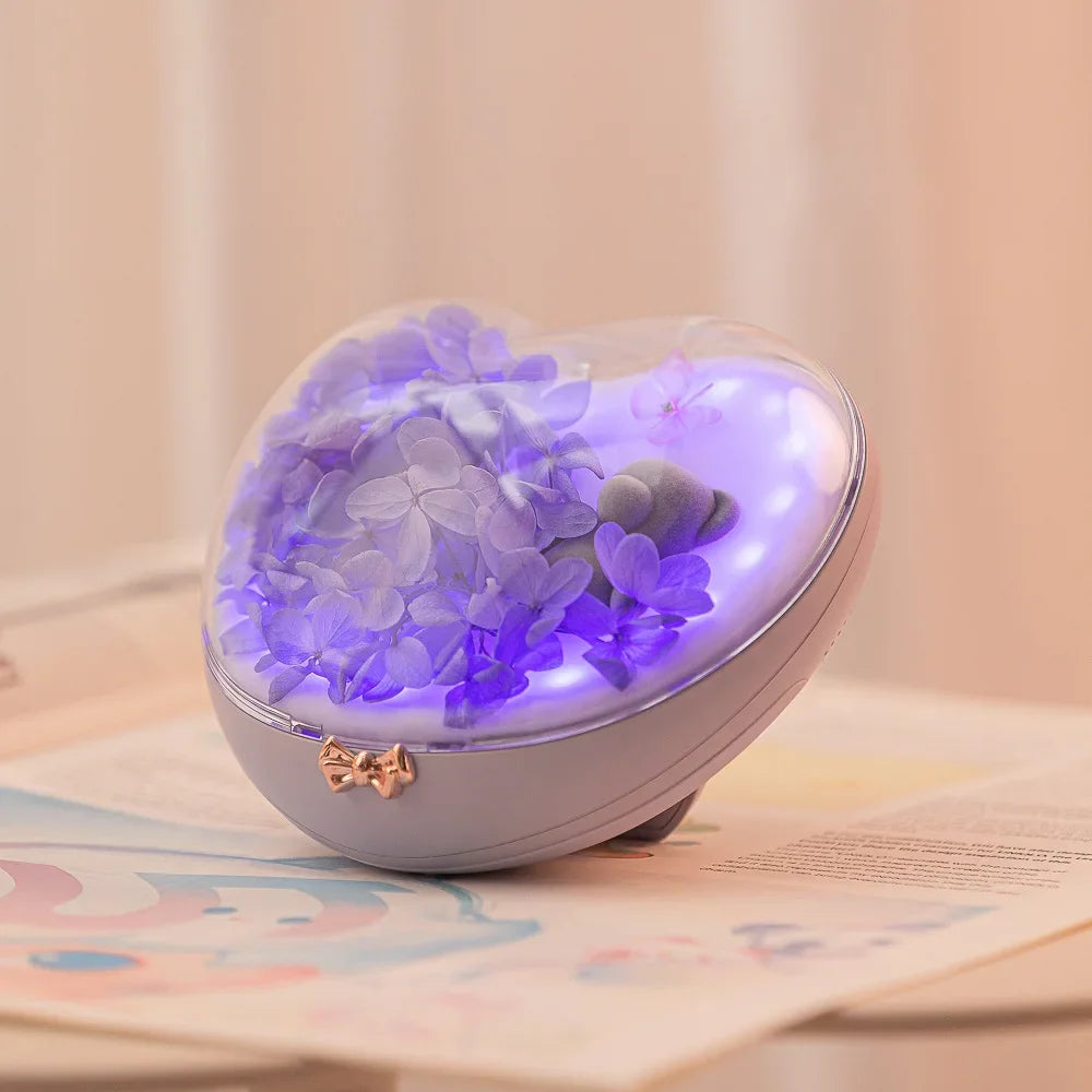 Romantic Heart Shaped Bluetooth Speaker with Eternal Flowers