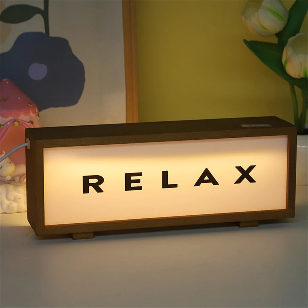 LED Wooden Acrylic Message Night Light