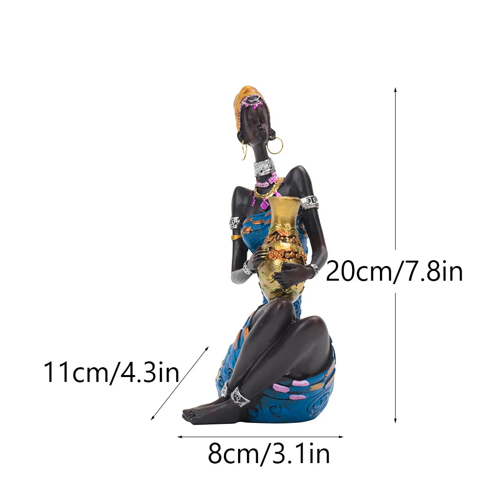 Abstract African Woman Resin Sculpture