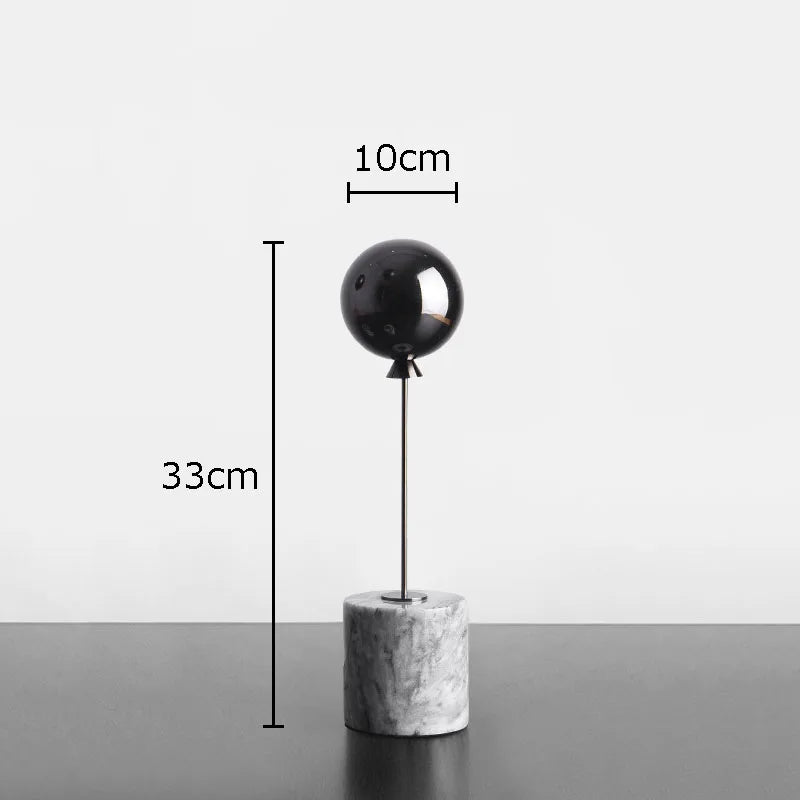 Minimalist Balloon Sculpture with Marble Base