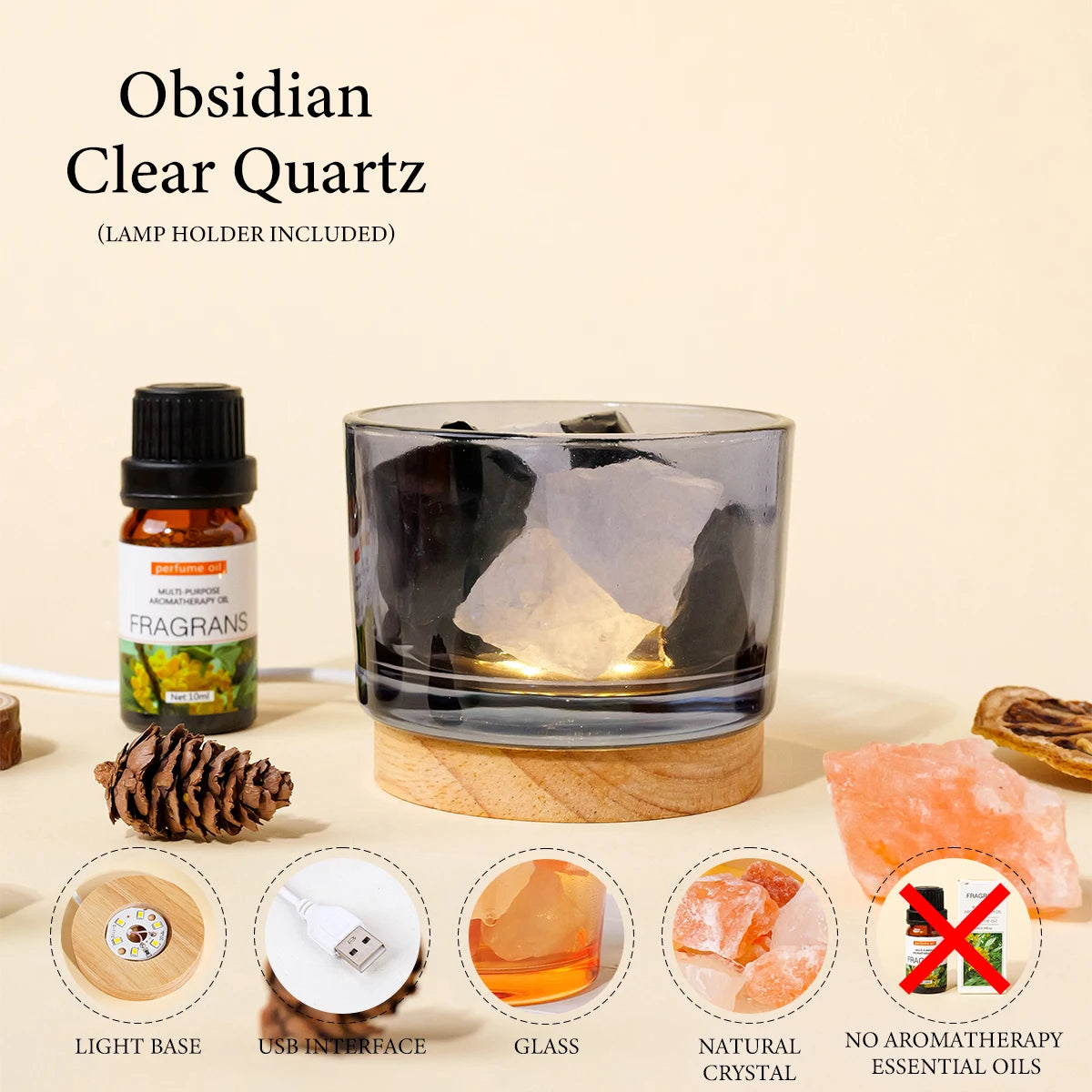 Natural Crystal Aromatherapy Lamp