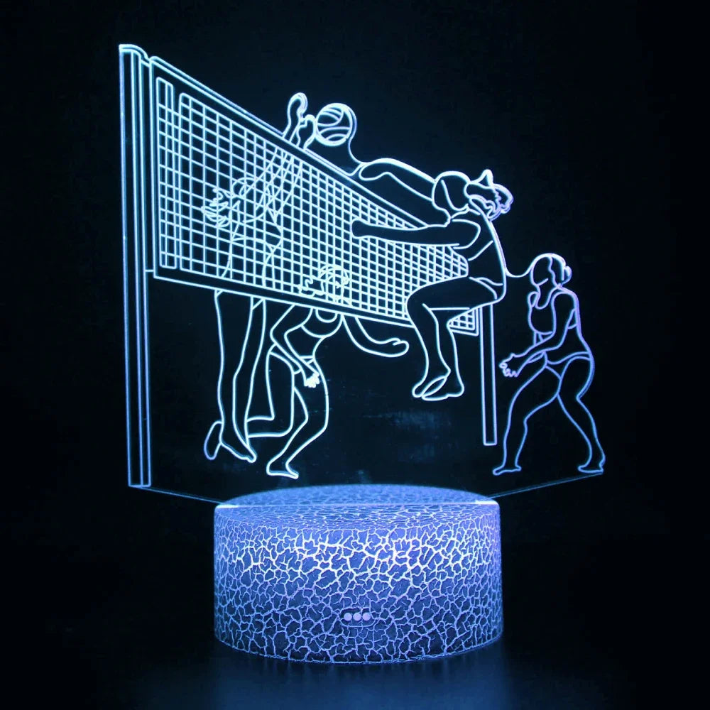 3D Volleyball LED Night Light