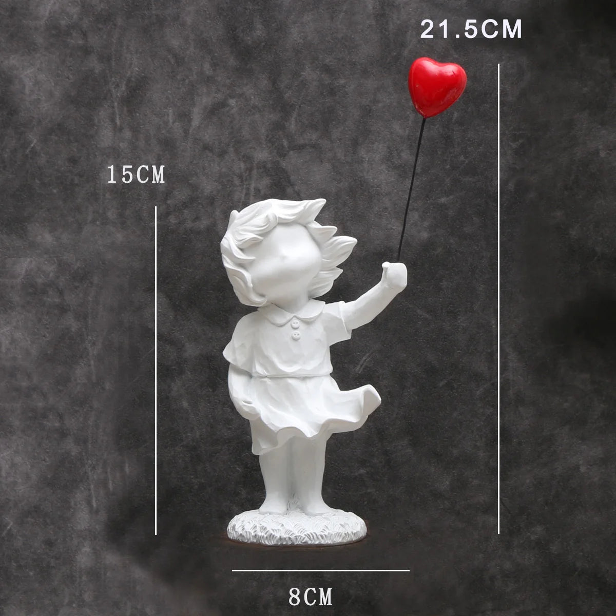 Heart Balloon Girl Sculpture