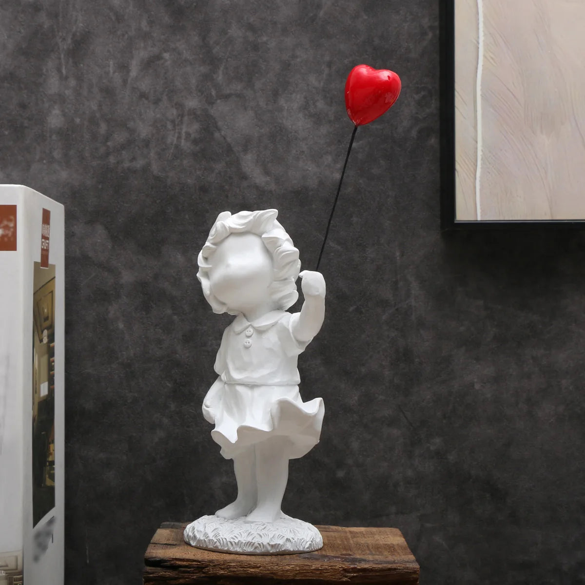 Heart Balloon Girl Sculpture