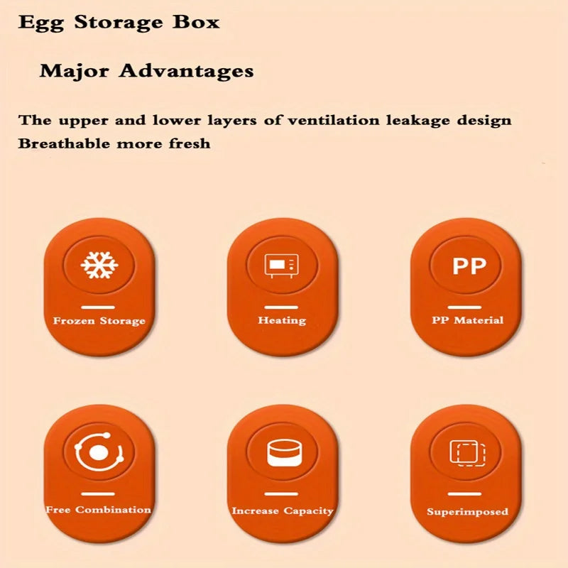 2-Layer Drawer-Style Egg Storage Box