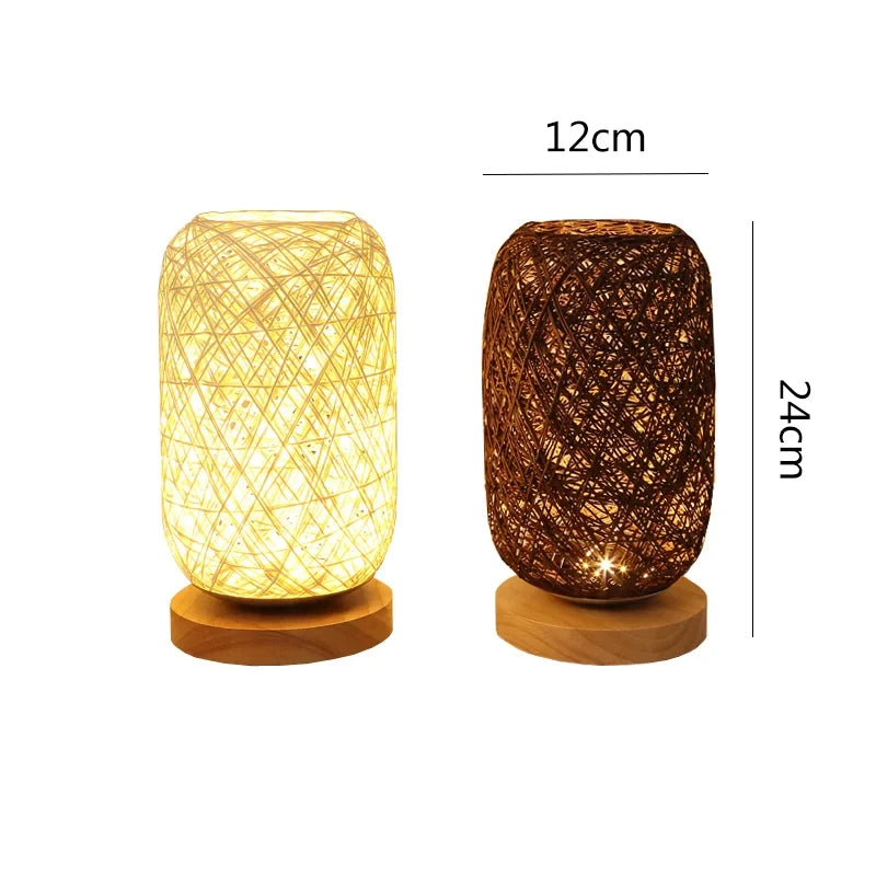 Rattan Twine Table Lamp