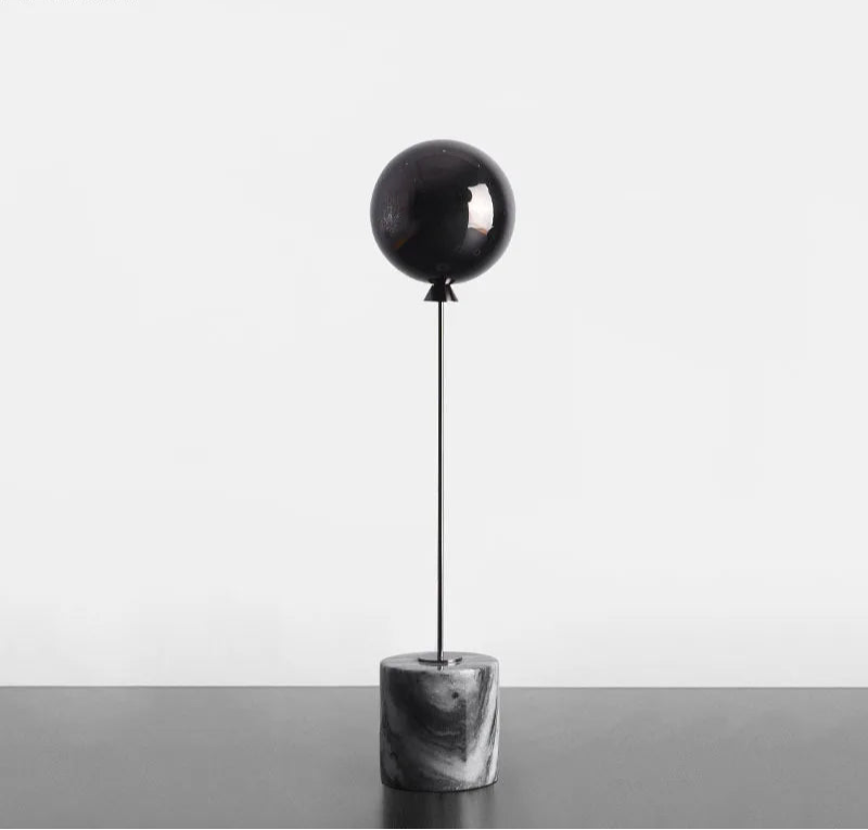 Minimalist Balloon Sculpture with Marble Base