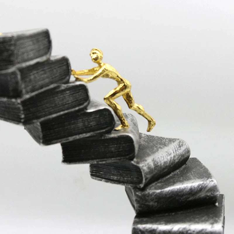 Modern Book Climb Figurine