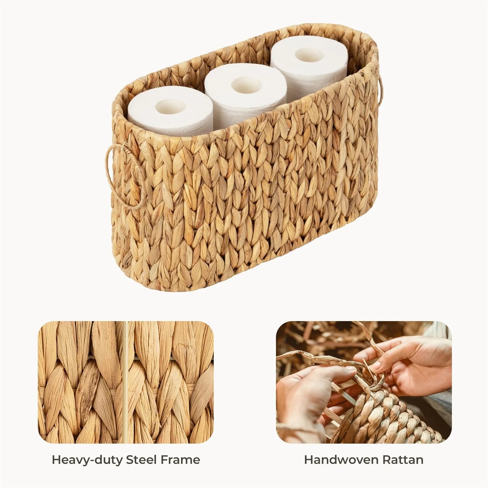 Woven Rattan Style Desktop Storage Basket