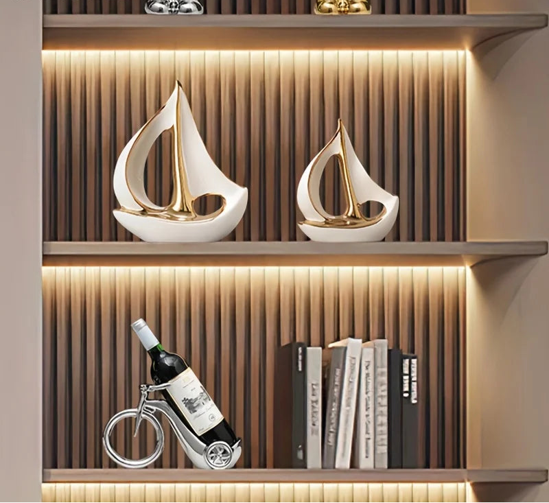 Luxury Ceramic Sailboat Sculpture