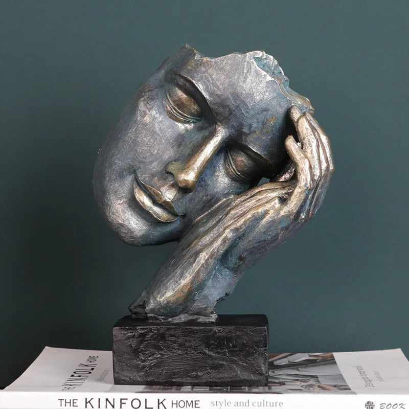 Vintage Resin Face Sculpture
