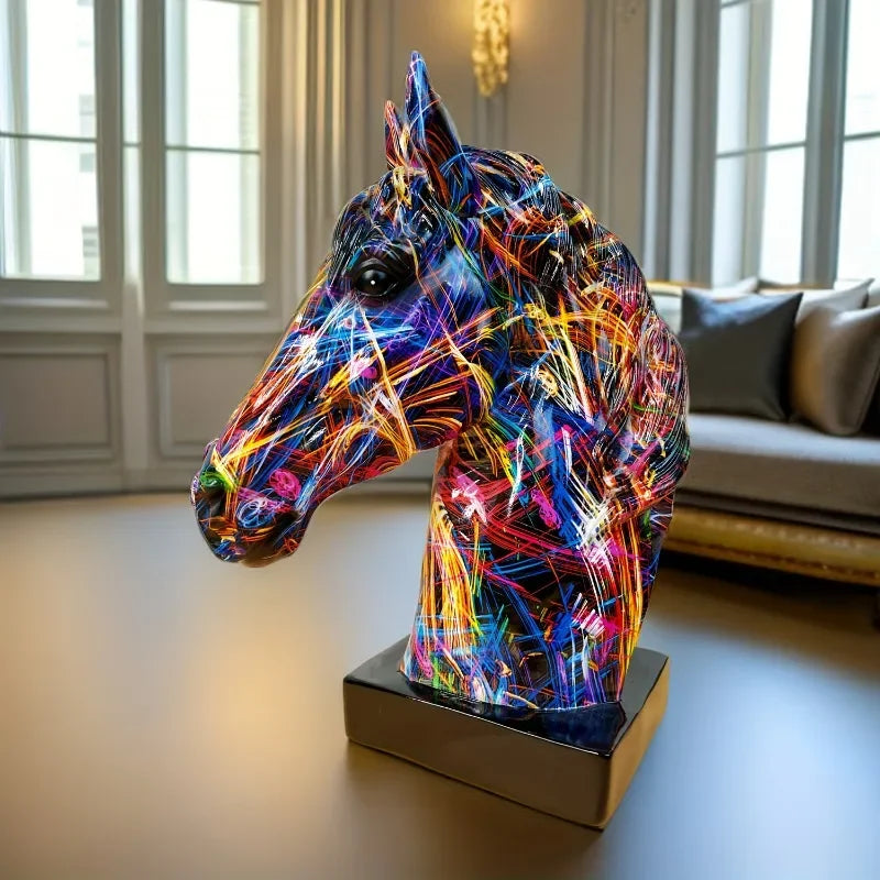Graffiti Horse Head Figurine