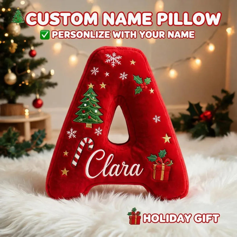Personalized Christmas Letter A Pillow – Custom Name