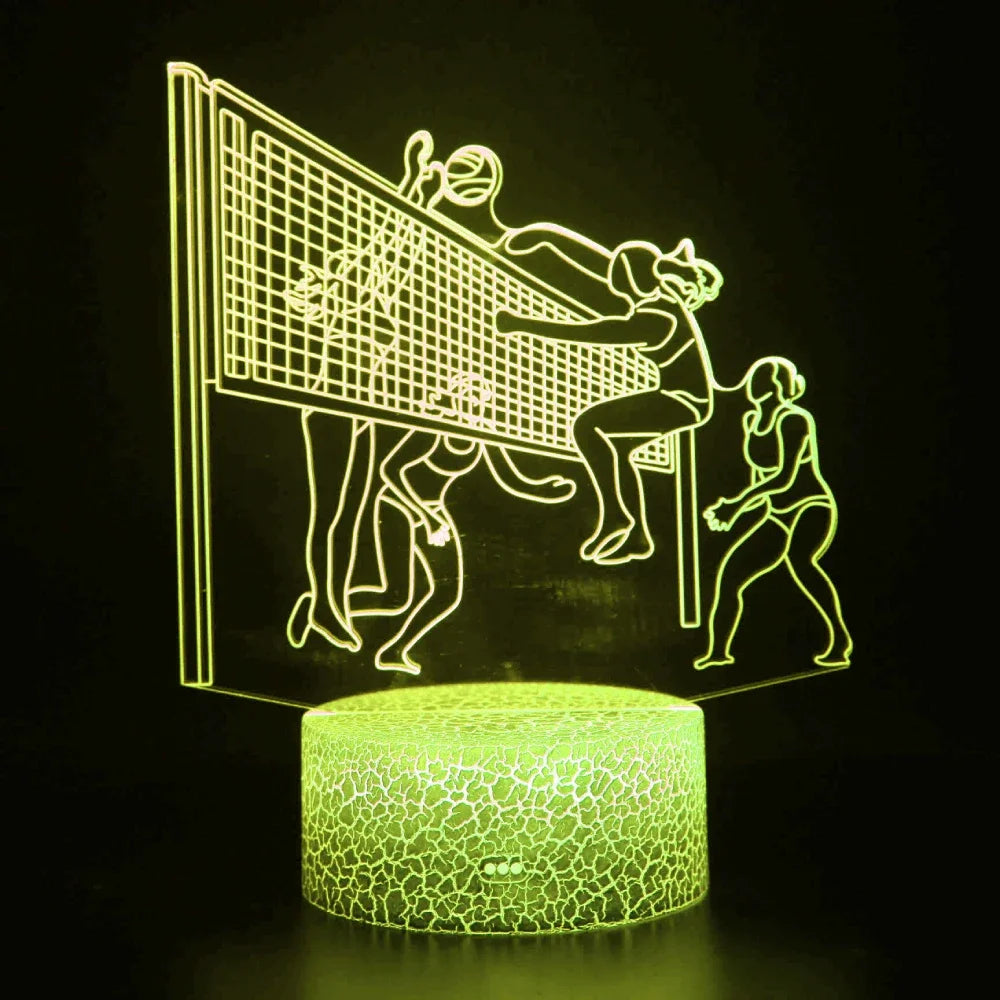 3D Volleyball LED Night Light