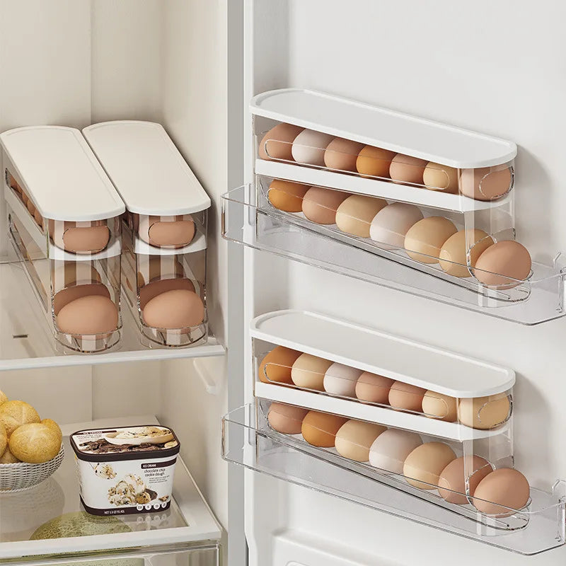 2-Tier Automatic Rolling Egg Storage Box