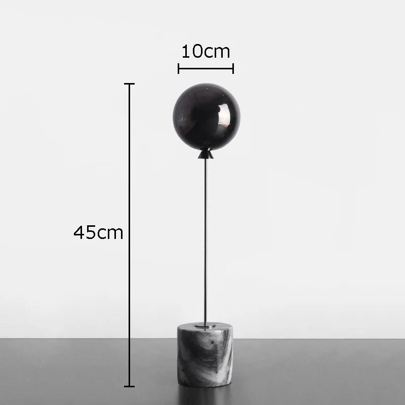 Minimalist Balloon Sculpture with Marble Base