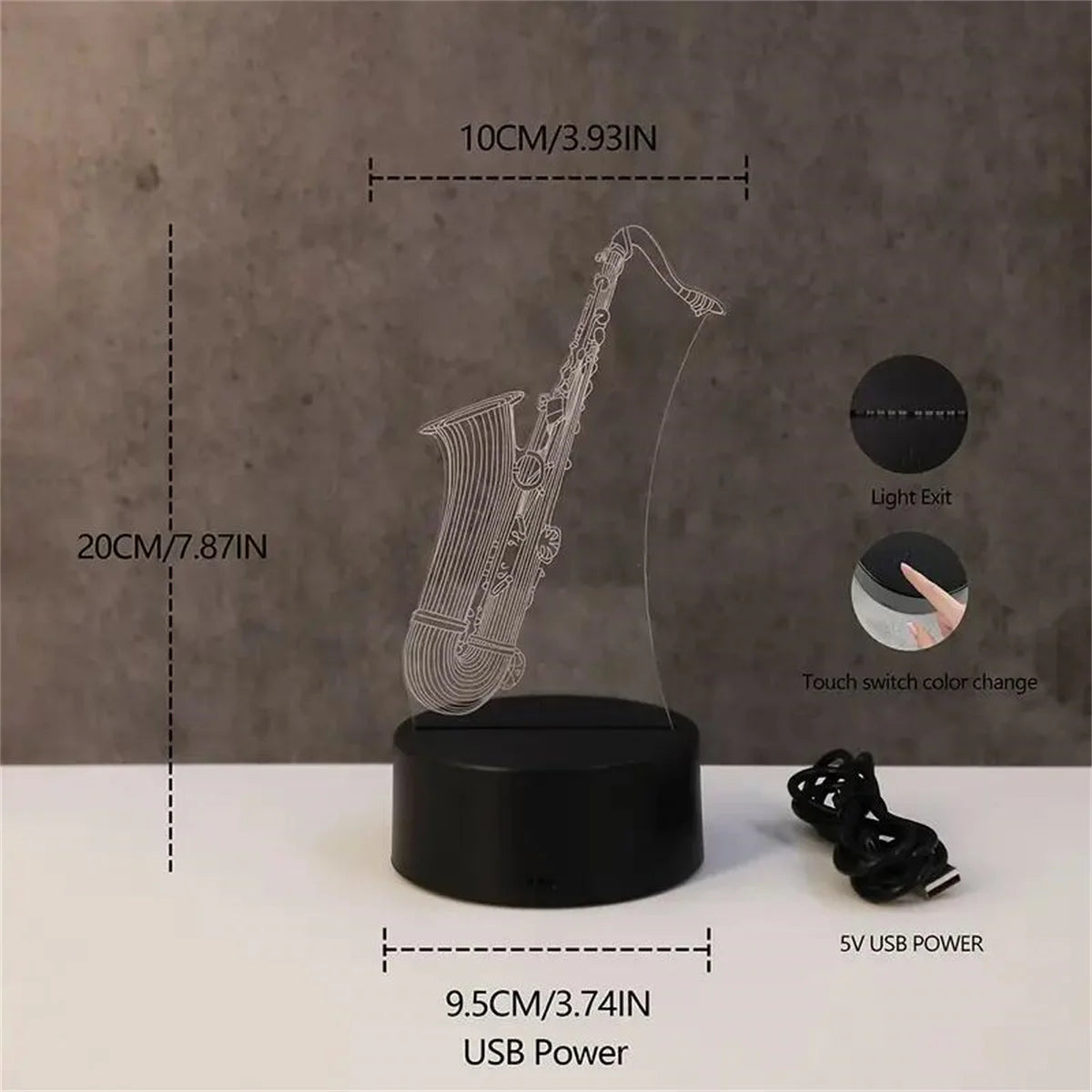 Saxophone 3D Night Light