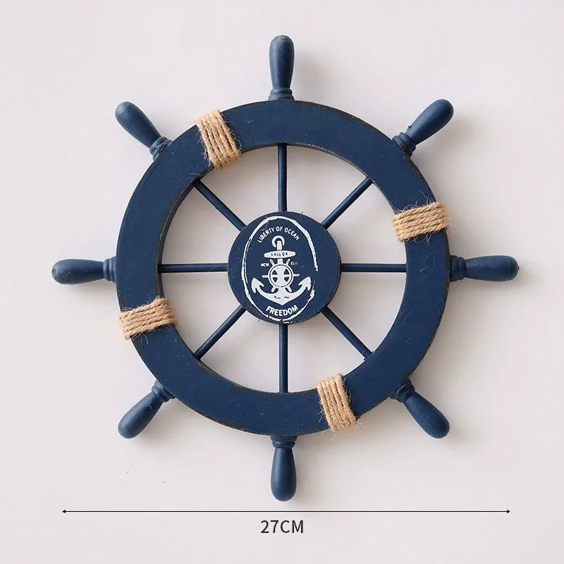 Wooden Nautical Ship Wheel Wall Decor