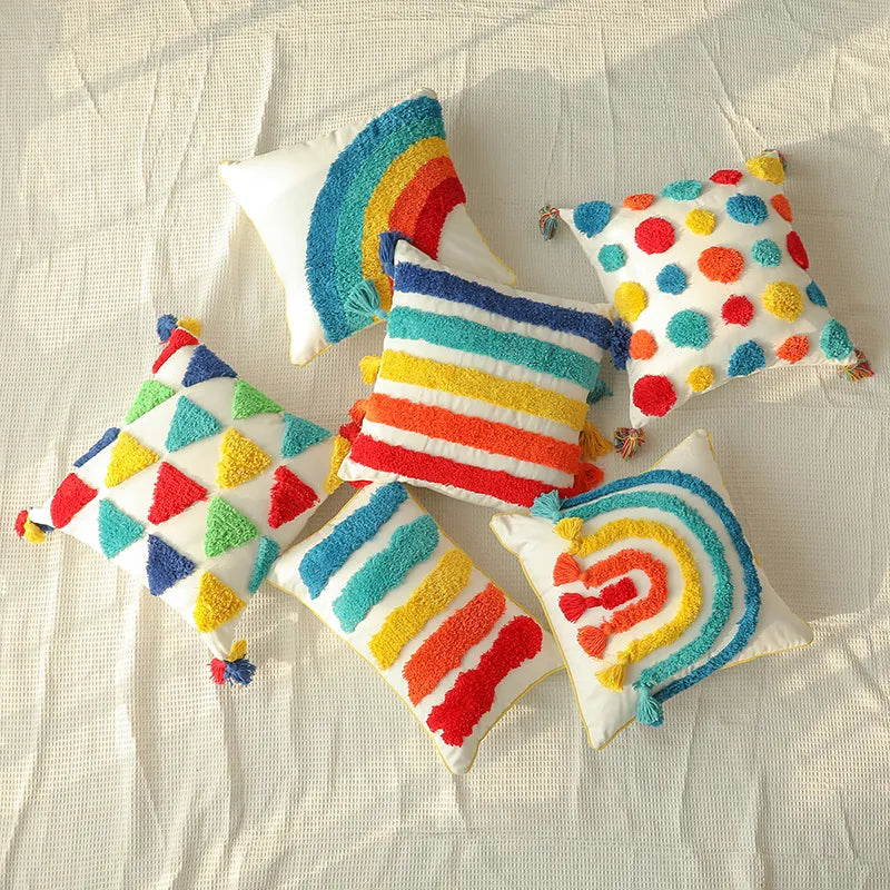 Rainbow Tufted Cushion Covers