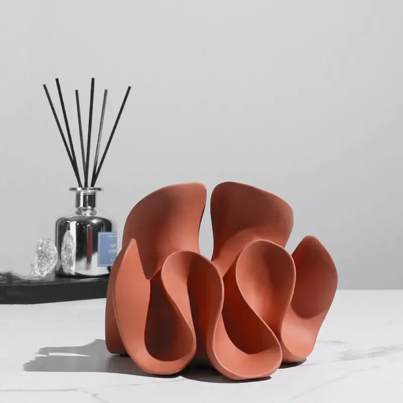 Modern Abstract Petal Sculpture