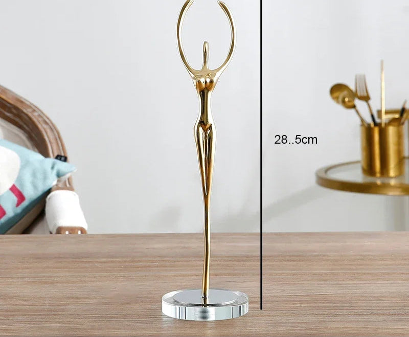 Copper Ballet Girl Figurines