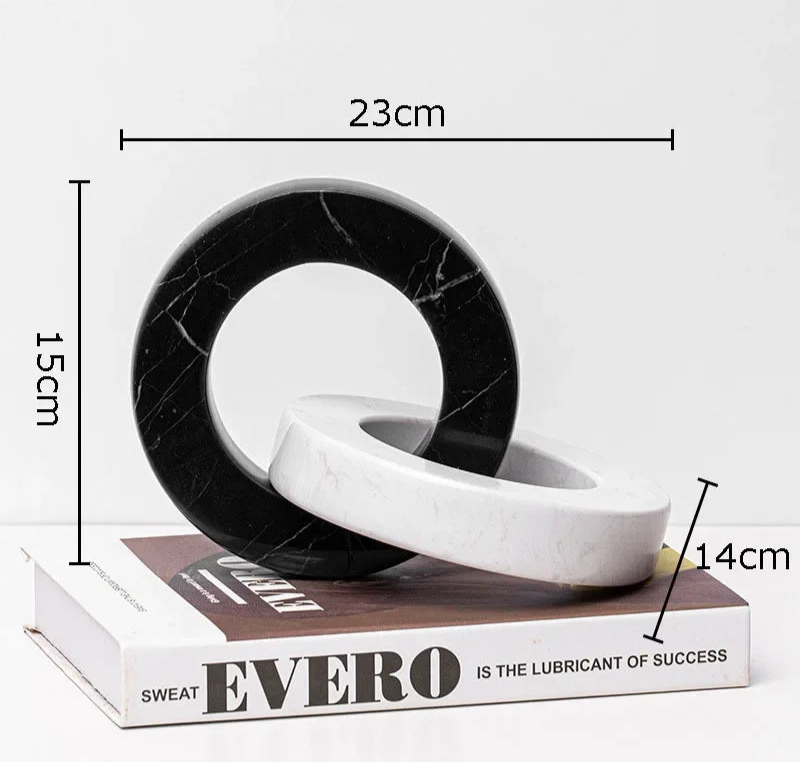 Modern Ceramic Interlocking Ring Sculpture