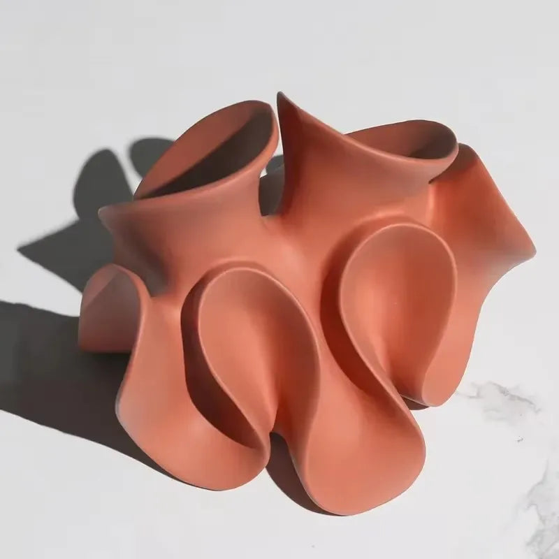 Modern Abstract Petal Sculpture