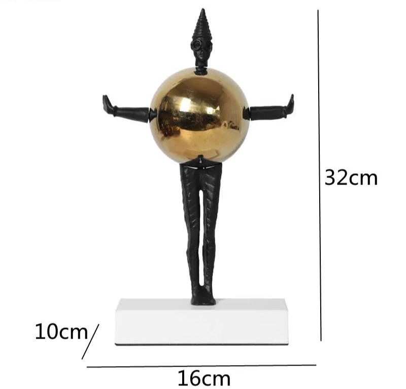 Abstract Metal Armor Ball Man Sculpture