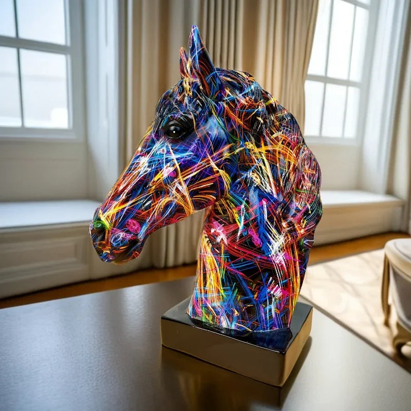 Graffiti Horse Head Figurine