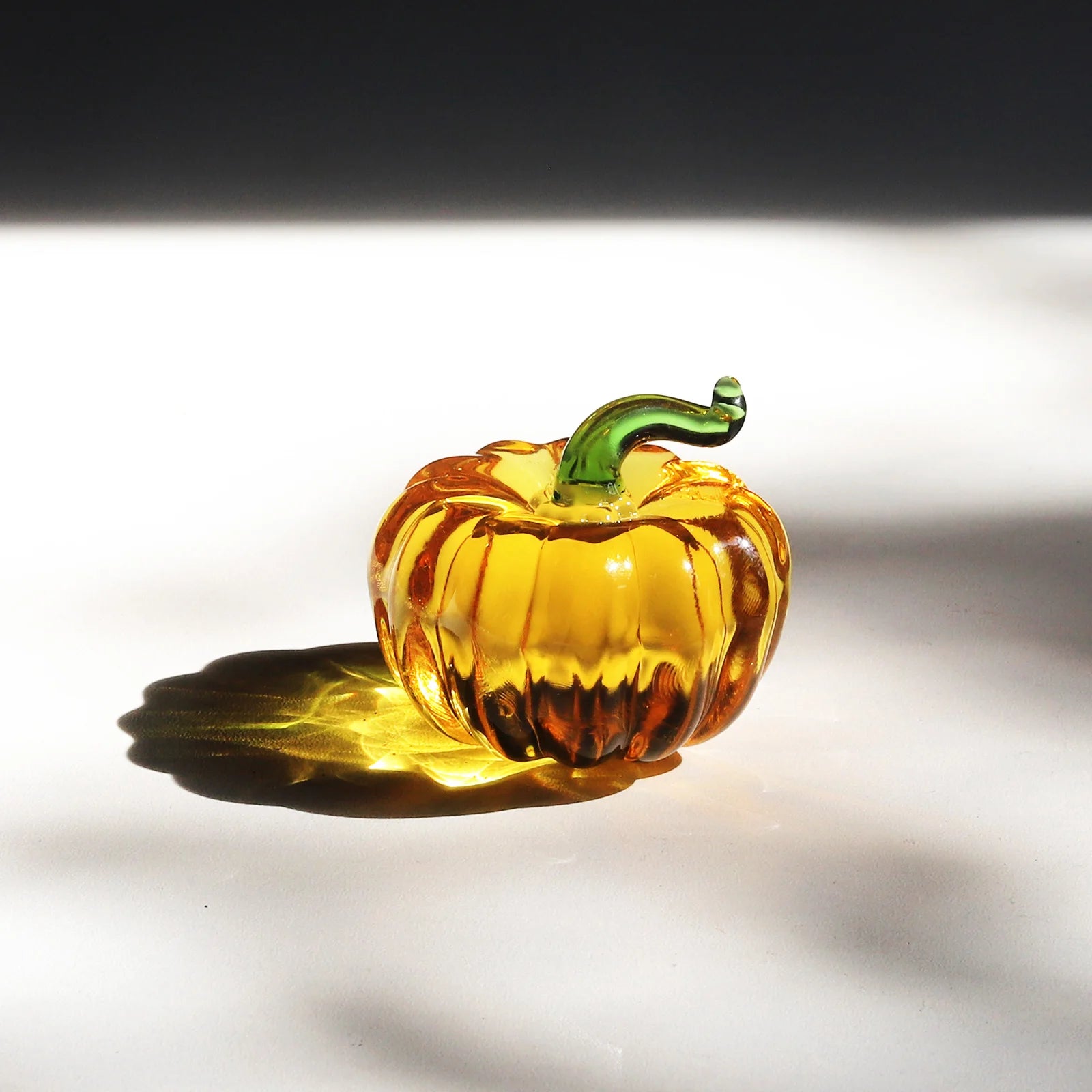 Yellow Glass Pumpkin Figurine