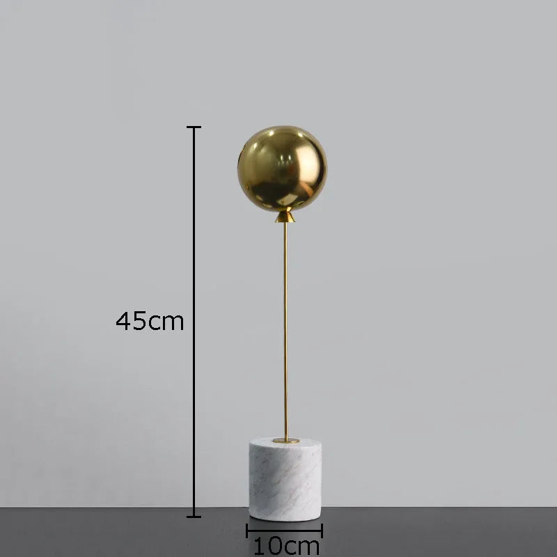 Minimalist Balloon Sculpture with Marble Base