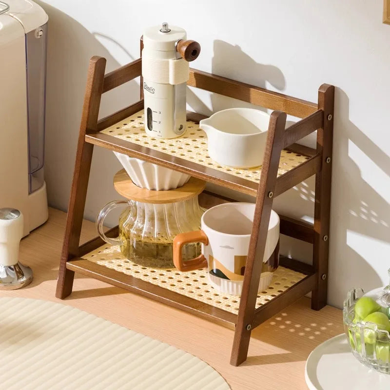 Bamboo Countertop Organizer Shel