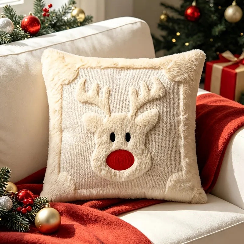 Christmas Reindeer Throw Pillow Cover