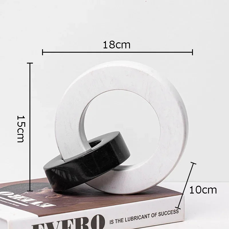 Modern Ceramic Interlocking Ring Sculpture