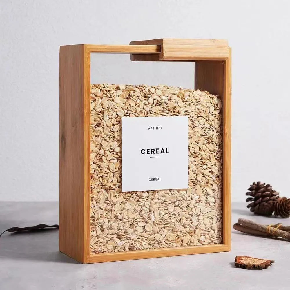 Bamboo Cereal and Food Dispenser