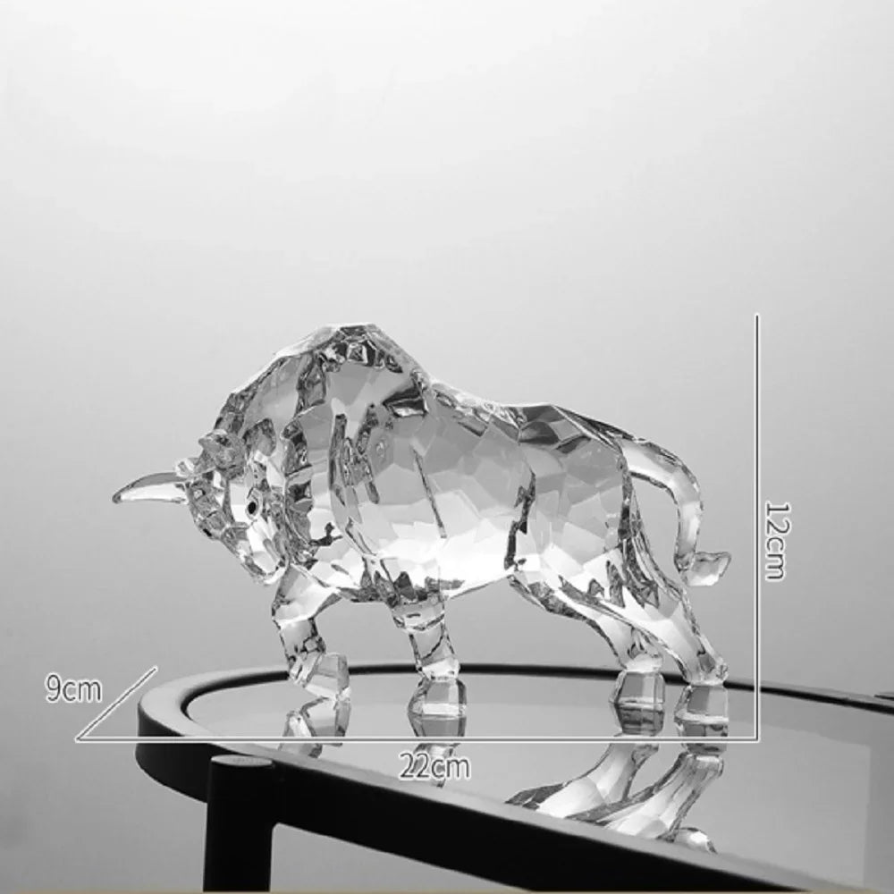 Golden Crystal Bull Figurine