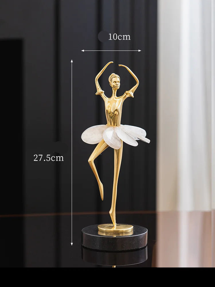 Elegant Gold Ballet Dancer Figurine