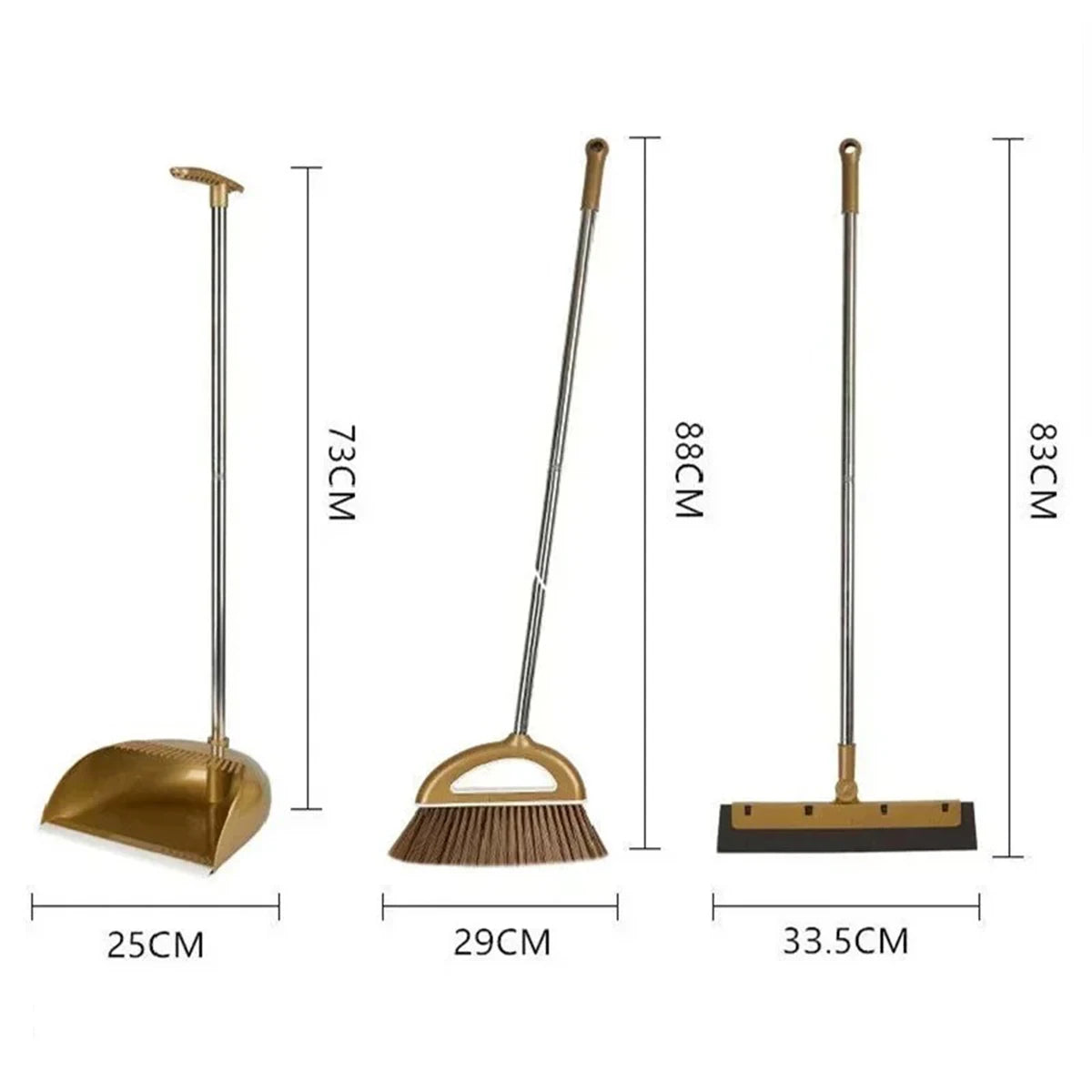 Gold Broom and Dustpan Set